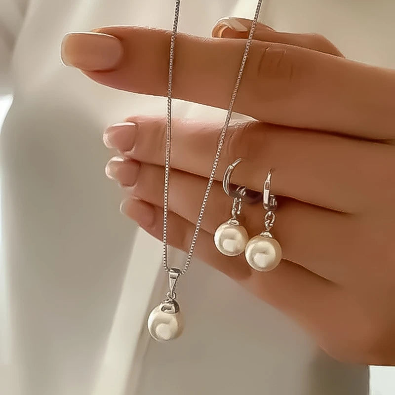 Parure de mariée collier et boucles d'oreilles – Doré et Argenté géométrique