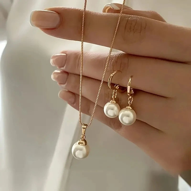 Parure de mariée collier et boucles d'oreilles – Doré et Argenté géométrique