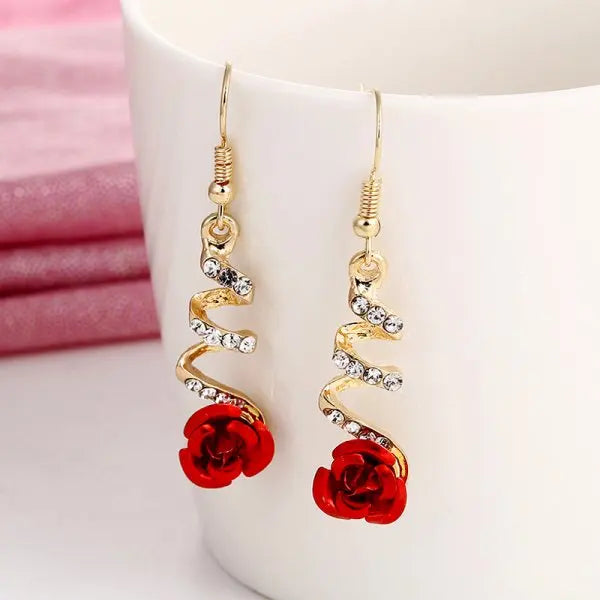 Boucles d'oreilles pendantes rouges – Géométrique tendance bijou caractère