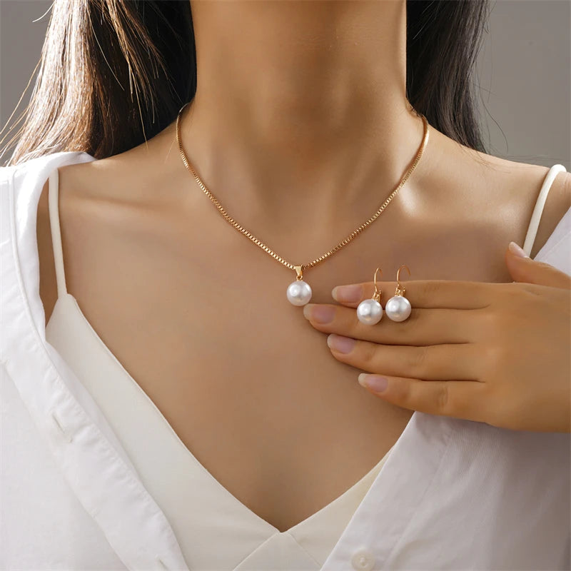 Parure de mariée collier et boucles d'oreilles – Doré et Argenté géométrique